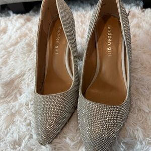 Madden Girl Glittering Silver Pumps